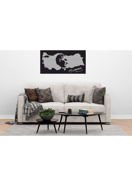 - Atatürk Lazer Kesim Ahşap Dekoratif Tablo 47 x 90 cm indirimleri