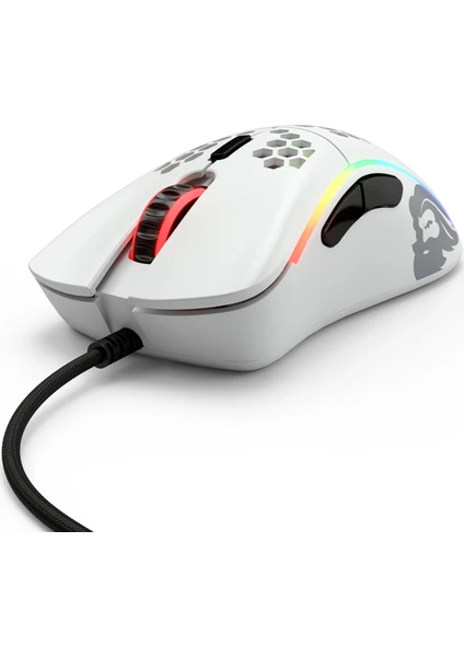 Model D Kablolu Mat Beyaz Orta/Küçük El RGB Oyuncu Mouse GLO-MS-DM-MW