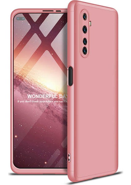 Realme 6 Pro Kılıf 3 Parça 360 Soft Hard Koruma Ays Rose Gold