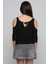 7232260 Kobe Omuzu Açık Beli Lastikli Kısa Kol Bluz Siyah 2
