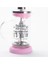 Cam Pembe Silikonlu French Press 600 ml Bitki Çayı Demleme 1