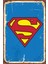 Superman Logo Retro Vintage Ahşap Poster 1