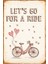 Lets Go For A Ride Bisiklet Retro Vintage Ahşap Poster 1