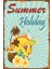Summer Holiday Retro Vintage Ahşap Poster 1