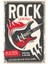 Rock Konseri Retro Vintage Ahşap Poster 1