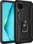 Huawei P40 Lite Kılıf Çift Katmanlı Yüzüklü Manyetik Vega Kapak Siyah + Tam Kaplayan 5D Cam Ekran Koruyucu 1