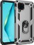 Huawei P40 Lite Kılıf Çift Katmanlı Yüzüklü Manyetik Vega Kapak Gümüş 1