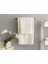 Romantic Stripe Floşlu Banyo Havlusu Takımı 50 x 85CM + 70 x 150CM Ekru 1