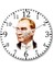 Mustafa Kemal Atatürk Duvar Saati Bombeli Gerçek Cam 1