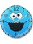 Cookie Monster Kurabiye Canavarı Duvar Saati Bombeli Gerçek Cam 1