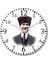 Mustafa Kemal Atatürk Duvar Saati Bombeli Gerçek Cam 1