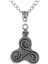 Erkek Antik Gümüş Kaplama Spiral Triskelion Kolye 2