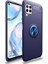 Huawei P40 Lite Kılıf Yüzüklü Manyetik Ravel Silikon Lacivert 1