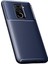 Xiaomi Redmi Note 9 Kılıf Karbon Desenli Lux Negro Silikon Lacivert + Tam Kaplayan 6D Nano Ekran Koruyucu 1