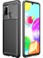 Samsung Galaxy A21S Kılıf Karbon Desenli Lux Negro Silikon Siyah + Cam Ekran Koruyucu 1