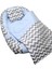 Berababy Babynest Pikeli Gri ve Mavi Kombin Bebek Yuvası 3 Parça Set 1