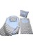 Berababy Babynest Çantalı Gri ve Mavi Tasarım Bebek Yuvası 5 Parça Set 1