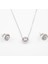 Yuvarlak Kolye Küpe Gümüş Kadın Set 3