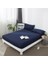 Luxury Ranforce Çift Kişilik Lastikli Çarşaf Seti 180 x 200 + 30 cm Yastık Kılıflı Lacivert 2