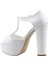 Föz Beyaz Platformlu 12 cm Kadın Topuklu Ayakkabı B28