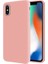 Apple iPhone x İçi Kadife Soft Silikon Kılıf - Pembe 1