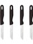 Delik Saplı Meyve Bıçağı 4'lü Takım-Siyah 1