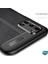 Oppo A92 Kılıf Deri Dokulu Silikon Siyah 5