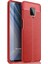 Xiaomi Redmi Note 9 Pro Max Kılıf Deri Dokulu Silikon Kırmızı 1