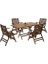 Ahşap Bahçe Balkon Seti 80x120 Masa + 4 Sandalye -Ürgüp Katlanır Takım 1