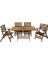 Ahşap Bahçe Balkon Seti 80x120 Masa + 4 Sandalye -Ürgüp Katlanır Takım 2