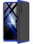 Realme 6 Pro Kılıf 3 Parça 360 Soft Hard Koruma Ays Siyah - Mavi 1