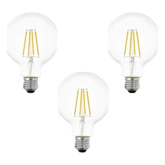 Edison G95 4W 3lü 6500K Beyaz LED Rustik Dekoratif Ampul Vintage Aydınlatma