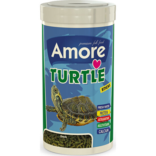 Amore Turtle Sticks 250 ml Vitamin Kalsiyum Mineral Plus Dengeli Veggie Sürüngen ve Kaplumbağa Yemi