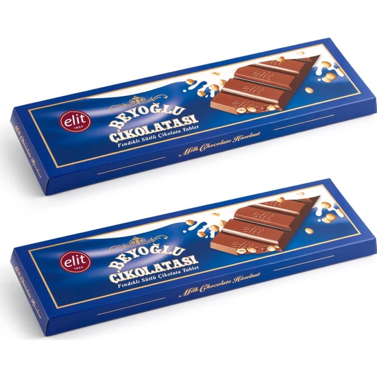 Meşhur Beyoğlu Çikolatası Fındıklı Sütlü Tablet Çikolata 300g 2li Set (2x300g) Glutensiz