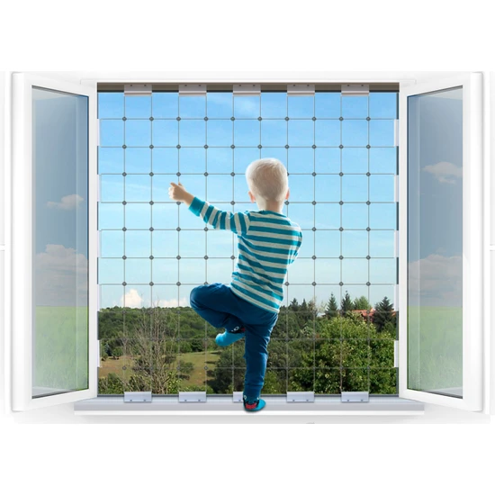 Winblock Çocuk Pencere Çelik Güvenlik Ağı  Büyük Boy Kutu
