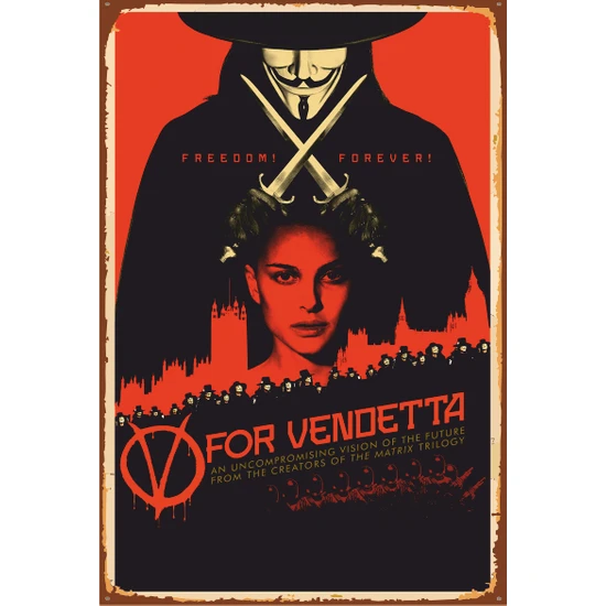 Hayat Poster For Vendetta Retro Vintage Ahşap Poster