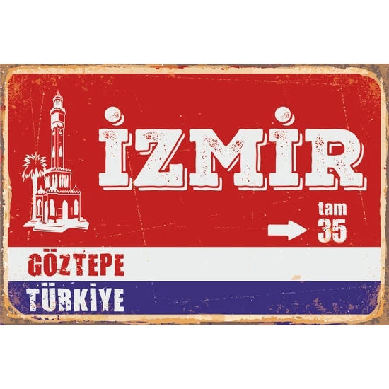 Hayat Poster Izmir Göztepe Retro Vintage Ahşap Poster