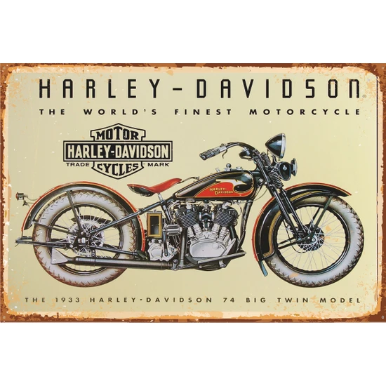 Hayat Poster Harley Davidson Retro Vintage Ahşap Poster