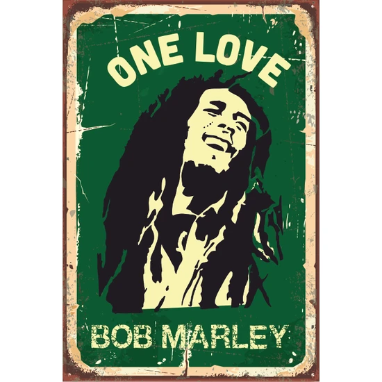 Hayat Poster Bob Marley Retro Vintage Ahşap Poster