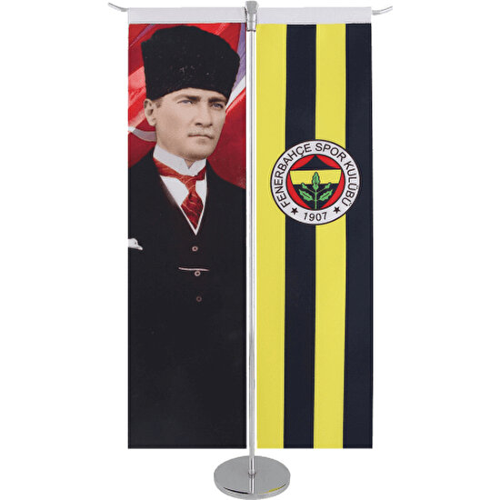 Fenerium 8 x 30 Fb Logo-Atatürk T Masa Bayrak