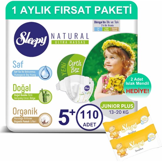 Sleepy Natural Bebek Bezi 1 Aylık Fırsat Paketi 5+ Numara Fiyatı