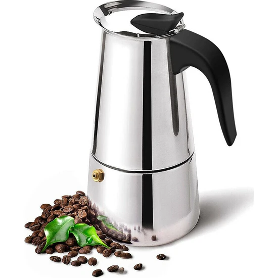 Weather Forecast Paslanmaz Çelik Ocak Üstü 6 Cup Fincan Moka Pot Espresso CIN285-6