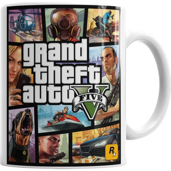 Baskı Dükkanı Grand Theft Auto 5 Gta V Kupa Bardak Porselen