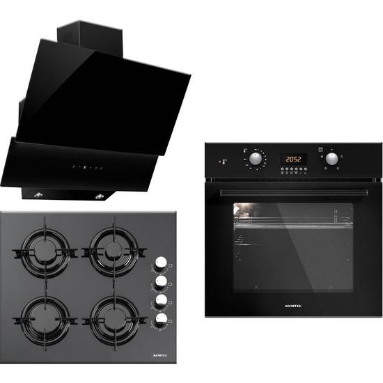 Kumtel Siyah Digital Set Harr Teknoloji (A6-Sf2 Turbo Fırın + Ko-40 Tahdf Ocak + KO-735 & DA6-835 Davlumbaz)