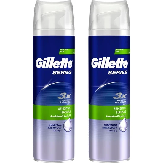 Gillette Tıraş Köpüğü Series Sensitive 250 ml x 2 Adet