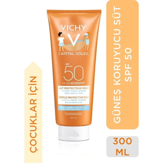 Vichy Capital Soleil Spf50+ Çocuklar İçin Yüz Ve Vücut Güneş Sütü 300Ml