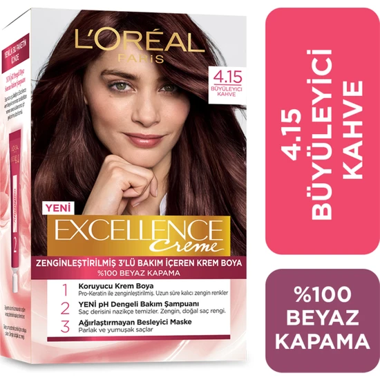 L'Oréal Paris Excellence Creme Saç Boyası - 4.15 Büyüleyici Kahve