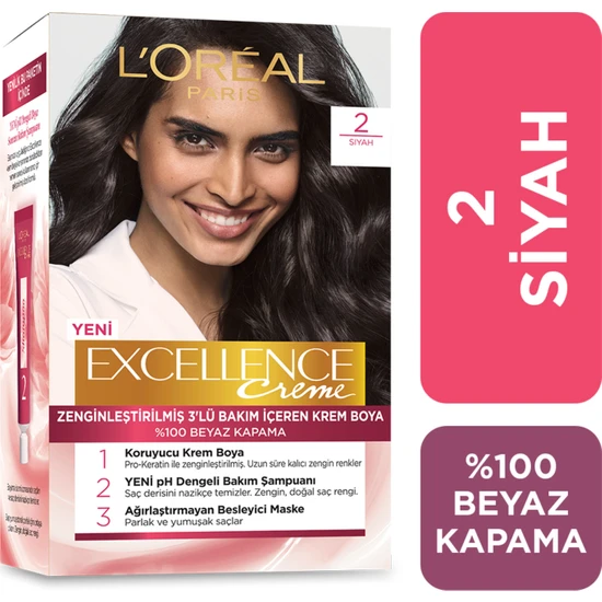 L'Oréal Paris Excellence Creme Saç Boyası - 2 Siyah