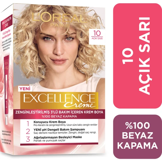 L'Oréal Paris Excellence Creme Saç Boyası - 10 Açık Sarı