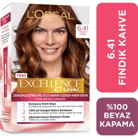 L'Oréal Paris Excellence Creme Saç Boyası - 6.41 Fındık Kahve